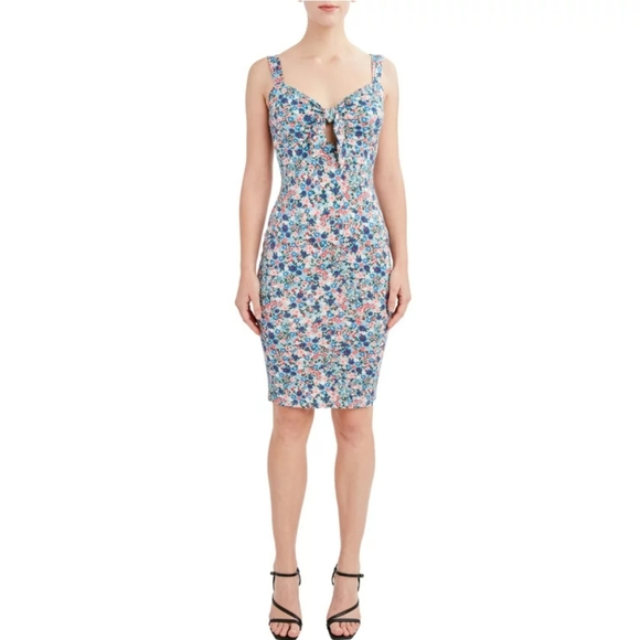 BCBG Paris Dresses & Skirts - BCBG Paris Women's Cut Out Tie Rib Knit Midi Dress